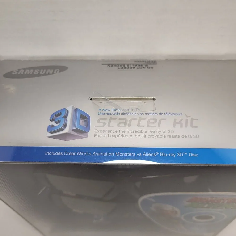 Samsung 3D Starter Kit Active Glasses & Monsters VS Aliens 3D Blu-Ray NEW